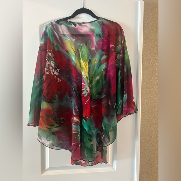 Floral Sheer Cover Up Blouse - Picture 7 of 7